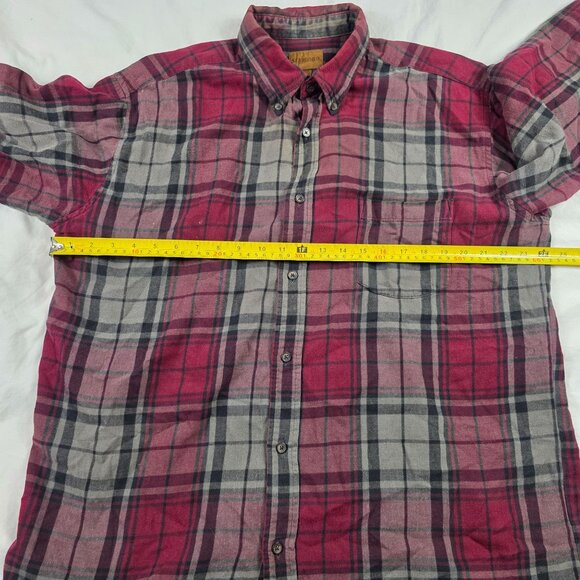 St. Johns Bay Mens XLT Red Plaid Flannel Long Sleeve Button Up Shirt Winter Warm - Picture 7 of 10